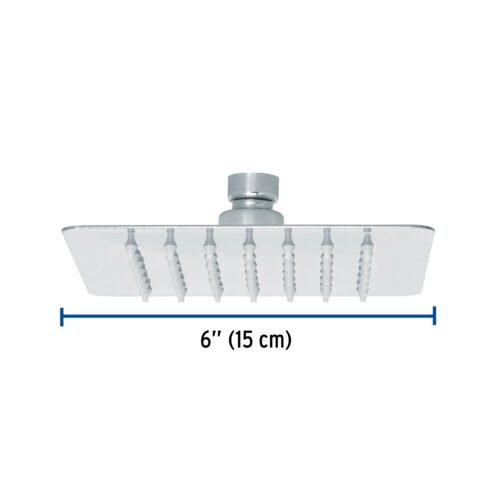 477372 47737 - Regadera cuadrada 6", acero inox, sin brazo, cromo, Túbig