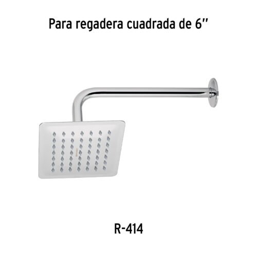 477374 47737 - Regadera cuadrada 6", acero inox, sin brazo, cromo, Túbig