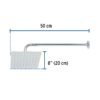 47738 - Regadera cuadrada 8", acero inox, con brazo, cromo, Túbig