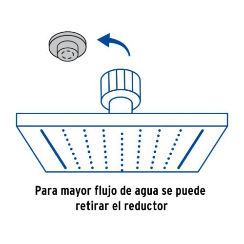 47738 - Regadera cuadrada 8", acero inox, con brazo, cromo, Túbig