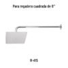 47739 - Regadera cuadrada 8", acero inox, sin brazo, cromo, Túbig