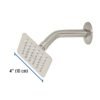47740 - Regadera cuadrada 4", acero inox, con brazo, satín, Túbig