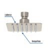 477411 47741 - Regadera cuadrada 4", acero inox, sin brazo, satín, Túbig