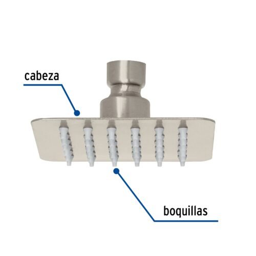 477411 47741 - Regadera cuadrada 4", acero inox, sin brazo, satín, Túbig
