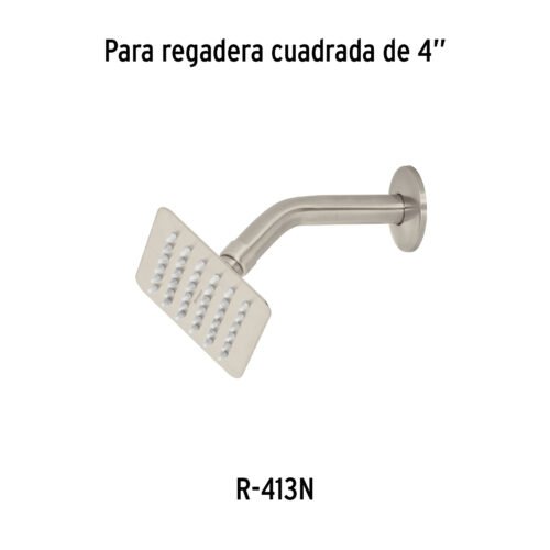 477414 47741 - Regadera cuadrada 4", acero inox, sin brazo, satín, Túbig