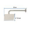 47742 - Regadera cuadrada 6", acero inox, con brazo, satín, Túbig