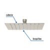 47745 - Regadera cuadrada 8", acero inox, sin brazo, satín, Túbig