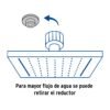47746 - Regadera cuadrada 4", acero inox, con brazo, negro, Túbig