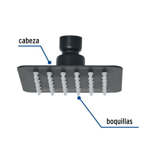 47747 - Regadera cuadrada 4", acero inox, sin brazo, negro, Tubig