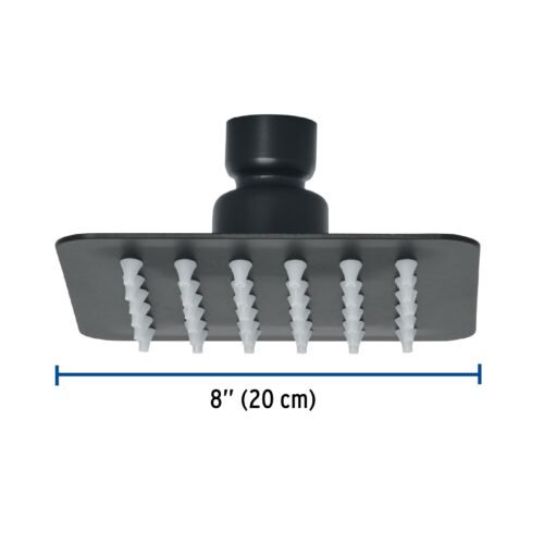 47747 - Regadera cuadrada 4", acero inox, sin brazo, negro, Tubig