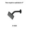 47747 - Regadera cuadrada 4", acero inox, sin brazo, negro, Tubig