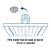 47748 - Regadera cuadrada 6", acero inox, con brazo, negro, Túbig
