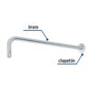 47752 - Brazo recto 50 cm con chapetón para regadera, cromo, Foset