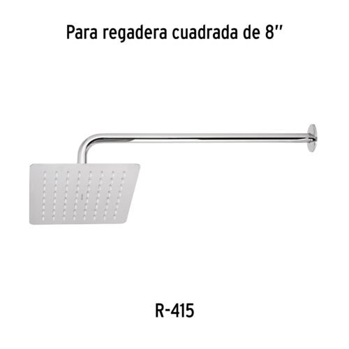 47752 - Brazo recto 50 cm con chapetón para regadera, cromo, Foset