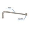 47753 - Brazo recto 50 cm con chapetón para regadera, satín, Foset