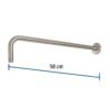 47753 - Brazo recto 50 cm con chapetón para regadera, satín, Foset