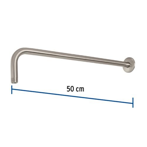 47753 - Brazo recto 50 cm con chapetón para regadera, satín, Foset
