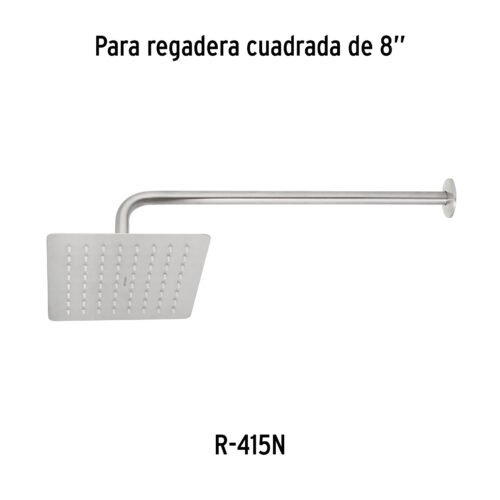 47753 - Brazo recto 50 cm con chapetón para regadera, satín, Foset