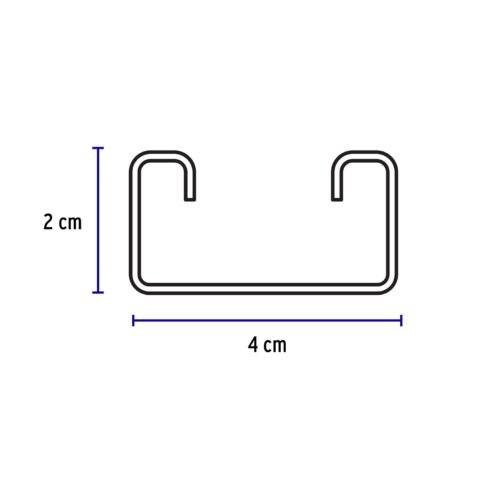 477572 47757 - Perfil monocanal perforado de 3 m, 4 x 2 cm cal. 18, VOLTECK