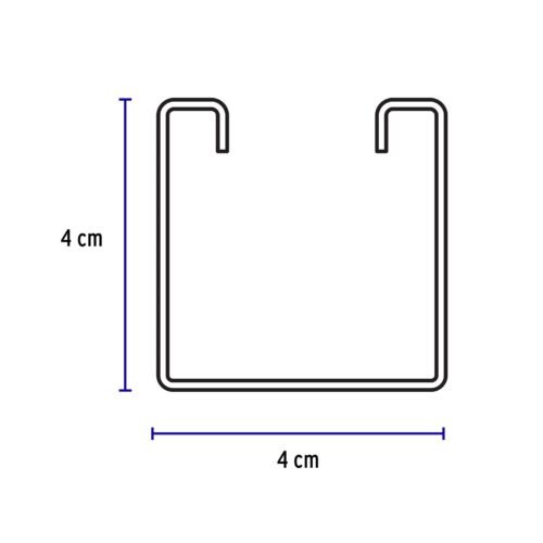 47758 - Perfil monocanal perforado de 3 m, 4 x 4 cm cal. 18, VOLTECK