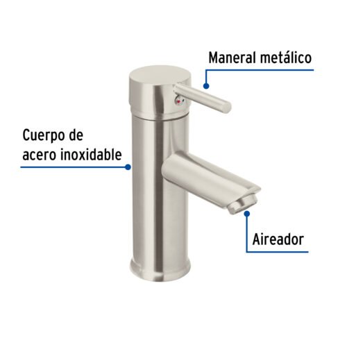 477911 47791 - Monomando corto satín para lavabo, Foset Tubig