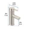 477912 47791 - Monomando corto satín para lavabo, Foset Tubig