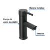 47792 - Monomando corto negro para lavabo, Foset Tubig