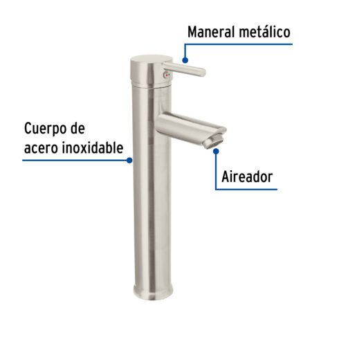 477941 47794 - Monomando alto satín para lavabo, Foset Tubig
