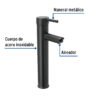 47795 - Monomando alto negro para lavabo, Foset Tubig