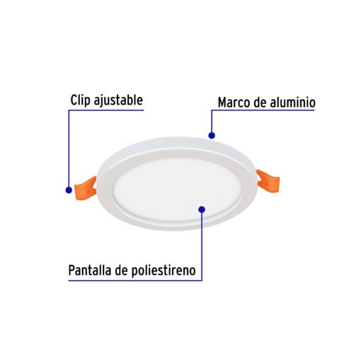 477961 47796 - Luminario de LED para empotrar 6 W, ajustable, luz de día