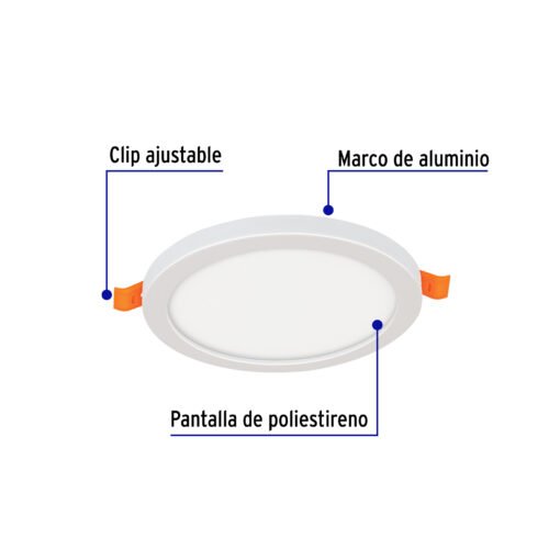 47797 - Luminario de LED para empotrar 8 W, ajustable, luz de día