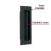 477991 47799 - Jaladera de embutir cuadrada acabado negro, HERMEX