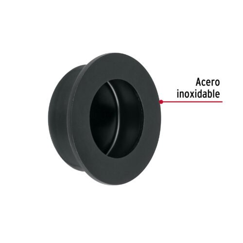 47801 - Jaladera de embutir circular No. 2 acabado negro