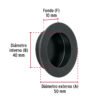 478032 47803 - Jaladera de embutir circular No. 4 acabado negro