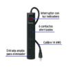 478041 47804 - Multicontacto 14 AWG 6 ent., sup. de picos 450 joules, negro