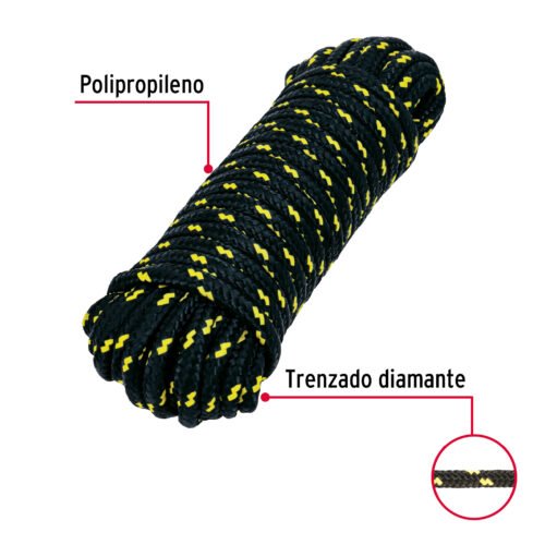 47811 - Piola de polipropileno trenzada de 10mm x 15m en madeja