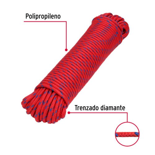 47814 - Piola de polipropileno trenzada de 6mm x 30m en madeja