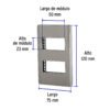 47817 - Placa de acero inox con 2 ventanas 1 módulo, línea Lisboa