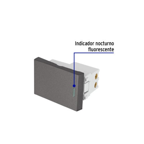 47821 - Interruptor sencillo acero inox de 1.5 módulos, línea Lisboa