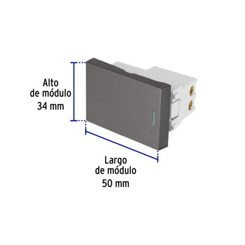47821 - Interruptor sencillo acero inox de 1.5 módulos, línea Lisboa