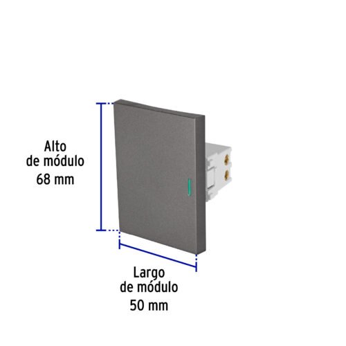 47822 - Interruptor sencillo acero inox de 3 módulos, línea Lisboa