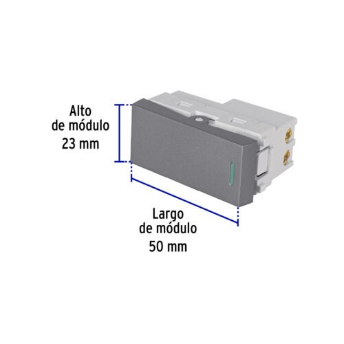 47823 - Interruptor de 3 vías acero inox de 1 módulo, línea Lisboa