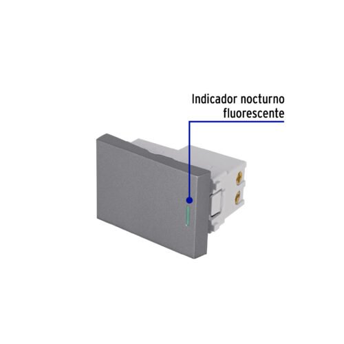 47824 - Interruptor 3 vías acero inox de 1.5 módulos, línea Lisboa