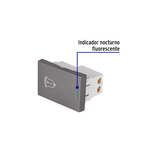 478261 47826 - Interruptor timbre acero inox de 1.5 módulos, línea Lisboa