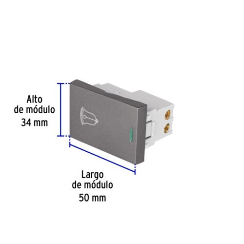 478262 47826 - Interruptor timbre acero inox de 1.5 módulos, línea Lisboa