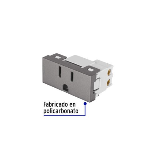 47827 - Contacto aterrizado acero inox de 1 módulo, línea Lisboa
