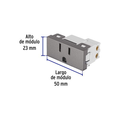 47827 - Contacto aterrizado acero inox de 1 módulo, línea Lisboa