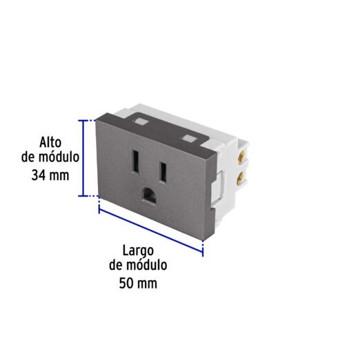 47828 - Contacto aterrizado acero inox de 1.5 módulos, línea Lisboa