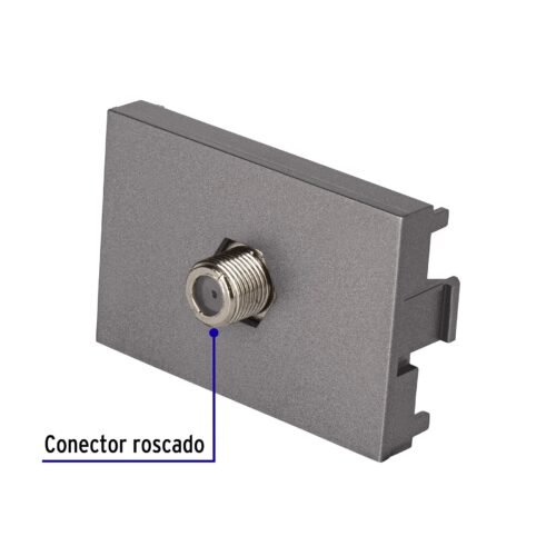47830 - Toma de televisión acero inox de 1.5 módulos, línea Lisboa