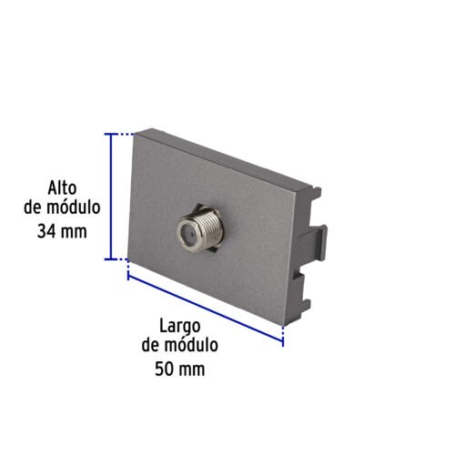 47830 - Toma de televisión acero inox de 1.5 módulos, línea Lisboa